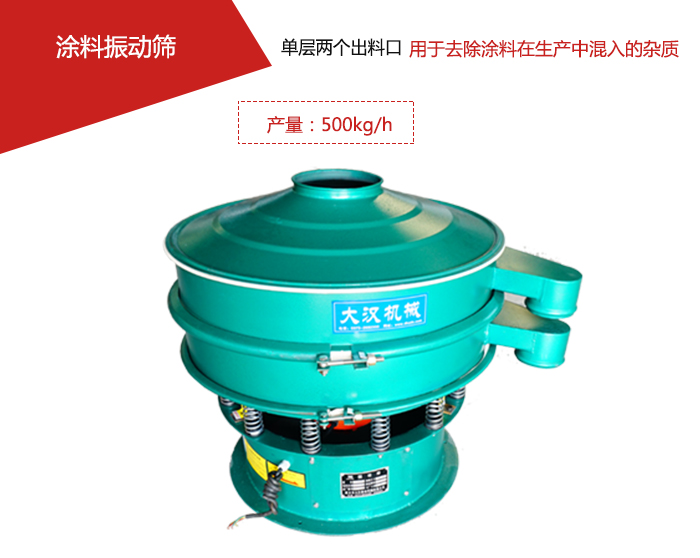 涂料屬于普通不易發生反應的物料，所以涂料振動篩采用的是碳鋼材質。